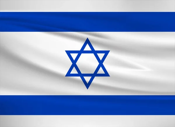 Icono Vector Bandera Israel Bandera Israel Ondeando Viento — Vector de stock
