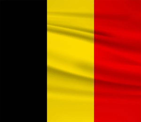Ikon Vektor Bendera Belgia Bendera Belgia Melambaikan Angin - Stok Vektor