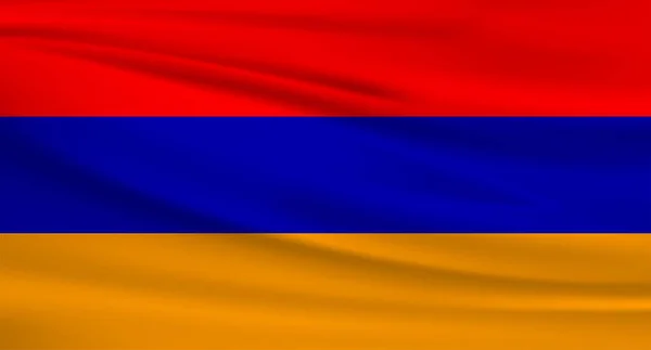 亚美尼亚国旗矢量图标 亚美尼亚国旗在风中飘扬 — 图库矢量图片