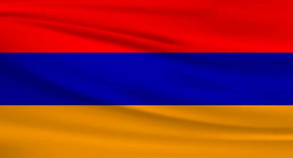 Armenia Icono Del Vector Bandera Armenia Bandera Ondeando Viento — Vector de stock