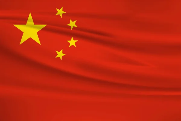 Cina Bandiera Vettoriale Icona Cina Bandiera Sventola Nel Vento — Vettoriale Stock