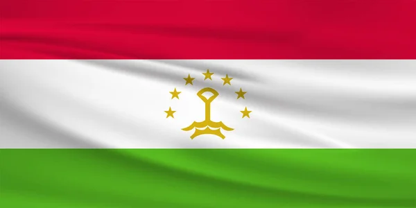 Tadzjikistan Flagga Vektor Ikon Tadzjikistan Flagga Viftande Vinden — Stock vektor