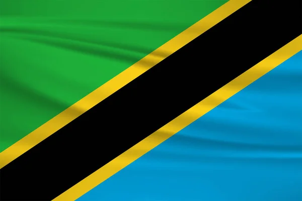 Tanzania Wektor Ikona Tanzania Flaga Macha Wietrze — Wektor stockowy