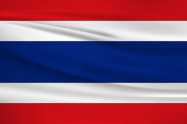 タイの国旗ベクトルアイコン風に揺れるタイの国旗 — ストックベクタ