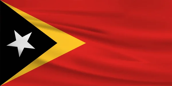 Östtimor Flagga Vektor Ikon Östtimor Flagga Viftande Vinden — Stock vektor