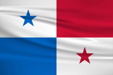 Panama bayrak vektör simgesi, Panama bayrağı rüzgarda dalgalanıyor.