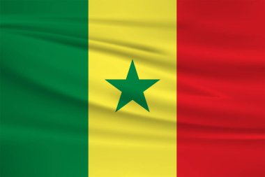 Senegal bayrak vektör simgesi, Senegal bayrağı rüzgarda dalgalanıyor.