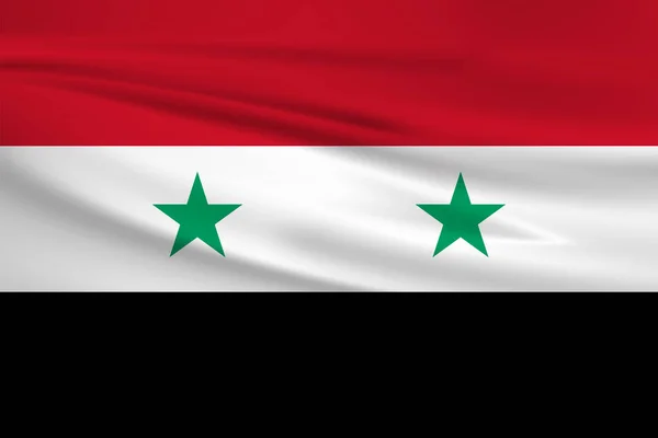 Ikona Wektora Syrii Flaga Syrii Powiewająca Wietrze — Wektor stockowy