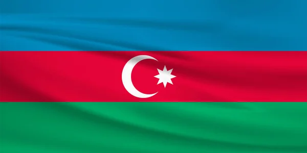 Azerbajdzjan Flagga Vektor Ikon Azerbajdzjan Flagga Viftande Vinden — Stock vektor