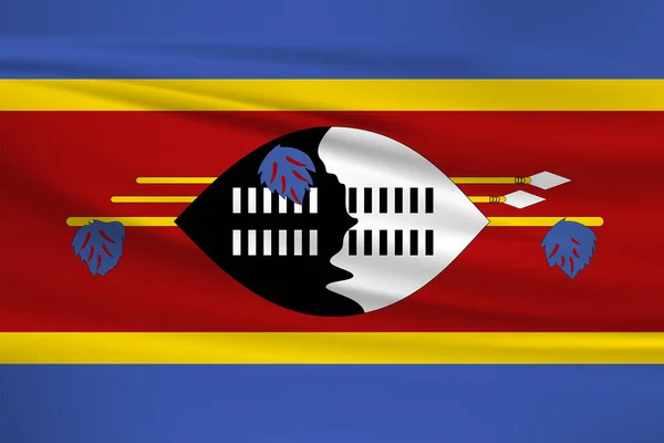 スワジランドの旗ベクトルアイコン風に揺れるスワジランドの旗 — ストックベクタ