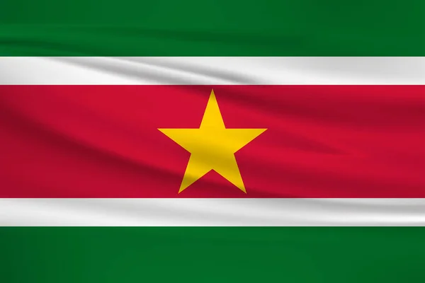 Surinam Flagga Vektor Ikon Surinam Flagga Viftande Vinden — Stock vektor