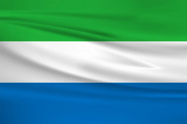 塞拉利昂国旗矢量图标 塞拉利昂国旗在风中飘扬 — 图库矢量图片