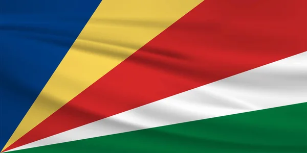 セーシェルの旗ベクトルアイコン風に揺れるセイシェルの旗 — ストックベクタ