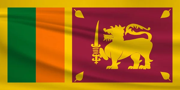 Ícone Vetor Bandeira Sri Lanka Bandeira Sri Lanka Acenando Vento — Vetor de Stock