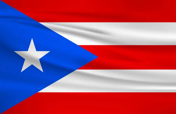 Icono Vector Bandera Puerto Rico Bandera Puerto Rico Ondeando Viento — Archivo Imágenes Vectoriales