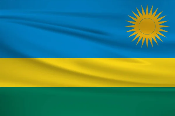 Rwanda Flaga Wektor Ikona Rwanda Flaga Macha Wietrze — Wektor stockowy