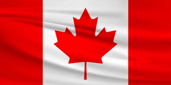 Ícone Vetor Bandeira Canadá Bandeira Canadá Acenando Vento — Vetor de Stock