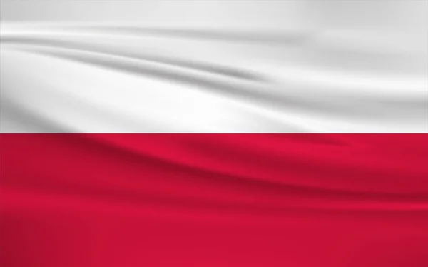 Ícone Vetor Bandeira Polônia Bandeira Polônia Acenando Vento —  Vetores de Stock