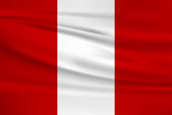 Ícone Vetor Bandeira Peru Bandeira Peru Acenando Vento —  Vetores de Stock