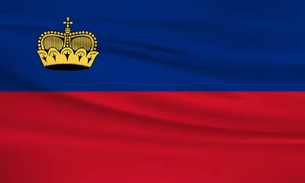 Liechtenstein Vlag Vector Icoon Liechtenstein Vlag Zwaaiend Wind — Stockvector