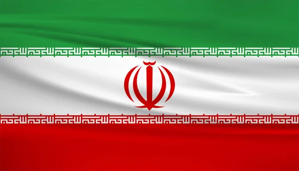 伊朗国旗矢量图标 在风中飘扬的波斯国旗 — 图库矢量图片