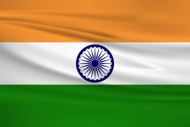 Hindistan bayrak ikonu, Hindistan bayrağı rüzgarda dalgalanıyor.