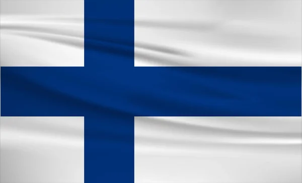 Finlandia Icono Del Vector Bandera Bandera Finlandia Ondeando Viento — Archivo Imágenes Vectoriales