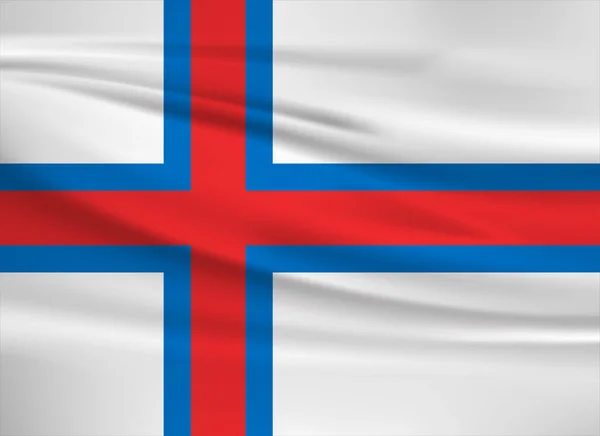 Färöarnas Flagga Vektor Ikon Färöarna Flagga Viftande Vinden — Stock vektor