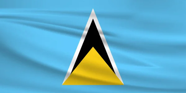 Flaga Saint Lucia Wektor Ikona Flaga Saint Lucia Macha Wietrze — Wektor stockowy