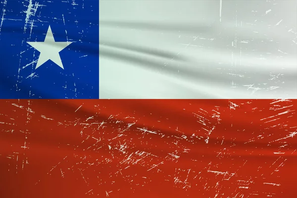 Bandera Grunge Chile Bandera Chile Con Textura Grunge Ondeante Fondo — Archivo Imágenes Vectoriales