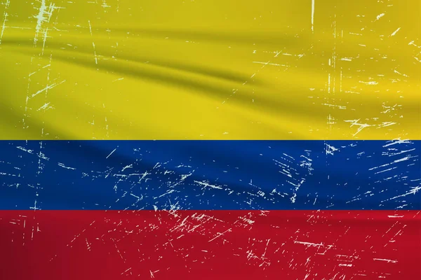 Bandera Grunge Colombia Bandera Colombia Con Textura Grunge Ondeante Fondo — Archivo Imágenes Vectoriales