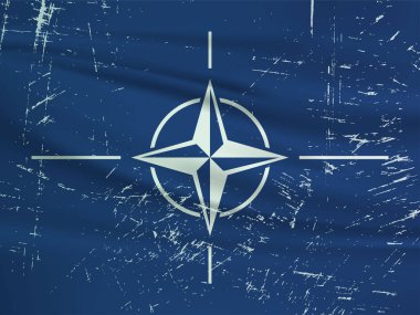 Grunge Kuzey Atlantik Antlamas rgt flag. Kuzey Atlantik Antlamas rgt flag with waving grunge texture.  Vector background.