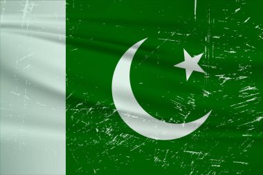 Grunge Pakistan flag. Pakistan flag with waving grunge texture.  Vector background.