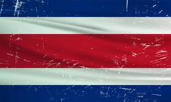 Grunge Costa Rica Flag Costa Rica Flag Waving Grunge Texture — Stock vektor