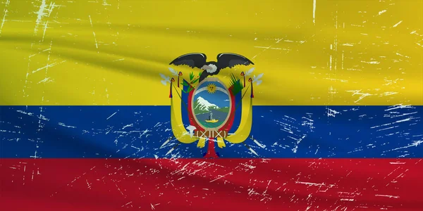 Bandera Grunge Ecuador Bandera Ecuador Con Textura Grunge Ondeante Fondo — Archivo Imágenes Vectoriales