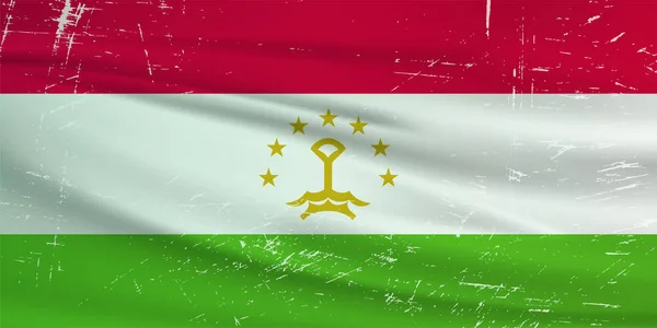 Grunge Tajikistan Flag Tajikistan Flag Waving Grunge Texture Vector Background — Stock vektor