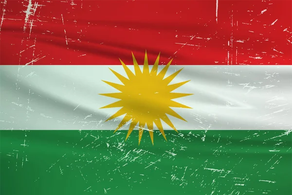 Grunge Kurdistan Flag Kurdistan Flag Waving Grunge Texture Vector Background — 스톡 벡터