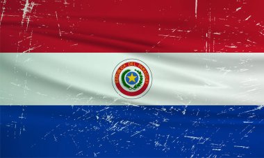 Grunge Paraguay flag. Paraguay flag with waving grunge texture.  Vector background.