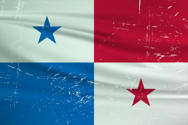 Grunge Bandera Panamá Bandera Panamá Con Textura Grunge Ondeante Fondo — Archivo Imágenes Vectoriales