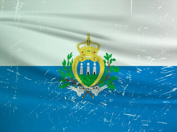 Grunge San Marino Flag San Marino Flag Waving Grunge Texture — Stock vektor