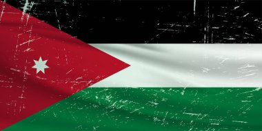 Grunge Palestine flag. Palestine flag with waving grunge texture.  Vector background.