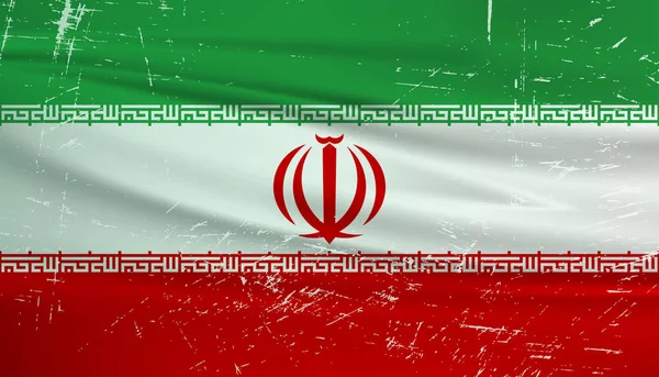Grunge Iran Flag Iran Flag Waving Grunge Texture Vector Background — 스톡 벡터