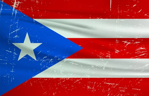 Grunge Puerto Rico Flag Puerto Rico Flag Waving Grunge Texture — 스톡 벡터