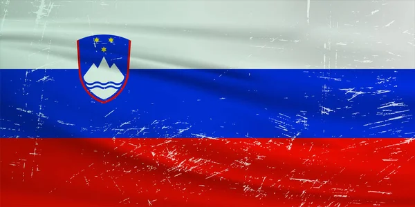 Grunge Slovenia Flag Slovenia Flag Waving Grunge Texture Vector Background — Stock Vector