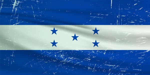 Grunge Honduras Flagge Honduras Flagge Mit Wehendem Grunge Vektorhintergrund — Stockvektor