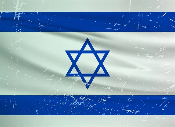 Grunge Israel Flag Israel Flag Waving Grunge Texture Vector Background — 图库矢量图片