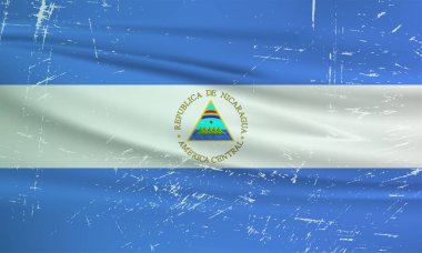 Grunge Nicaragua flag. Nicaragua flag with waving grunge texture.  Vector background.
