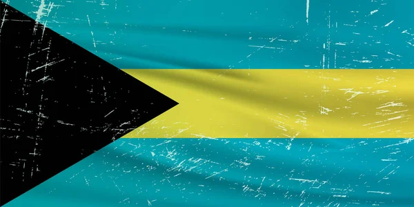 Flaga Grunge Bahama Flaga Bahamów Falującą Fakturą Grunge Tło Wektorowe — Wektor stockowy