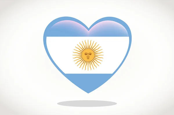 Argentina Flag Heart Shape Heart Flag Argentina Argentina Flag Template — 스톡 벡터