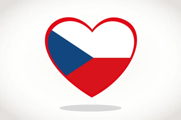 Česká Republika Vlajka Tvaru Srdce Heart Flag Czech Republic Czech — Stockový vektor